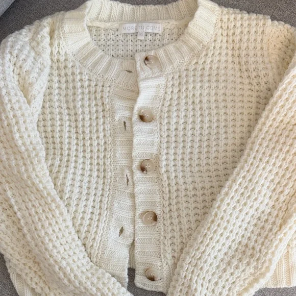 REVOLVE More to Come Knit Crop Cream Sweater - Picture 3 of 3